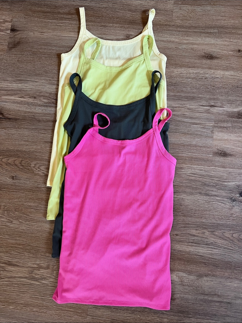 No Boundaries Ribbed Tank Top - Hot Pink, olive green , Lime, butter yellow